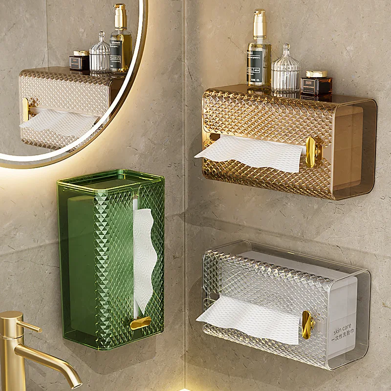 Tissue Box Wall-mounted Tissue Washcloth Storage Toilet Kitchen Upside-down Paper Box Luxury Transparent Bathroom Decoration
Tissue Box Wall-mounted Tissue Washcloth Storage Toilet Kitchen Upside-down Paper Box Luxury Transparent Bathroom Decoration