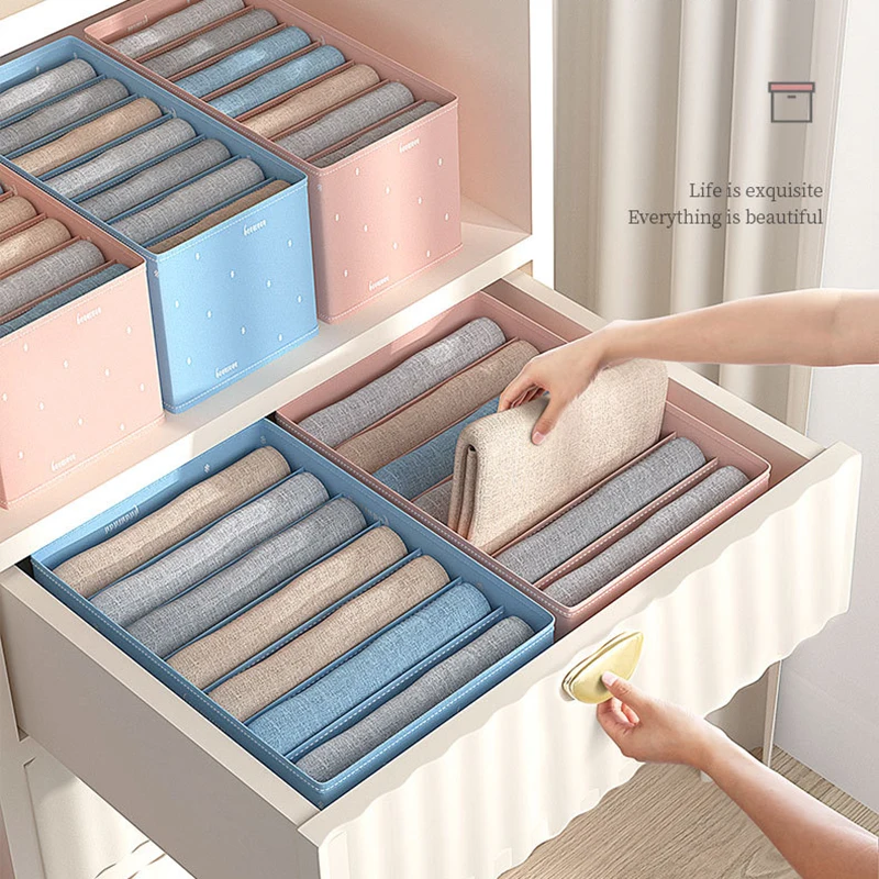 

Pants clothes storage box Drawer clothing partition household PP board Household wardrobe jeans storage box Washable foldable