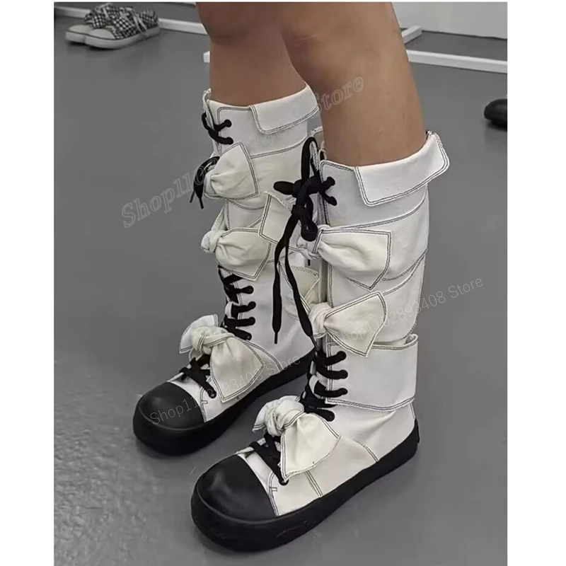 White Butterfly Knot Knee High Boots Design Cross Tied Round Toe Flat with Mutilcolor Women Shoes 2023 Sexy Zapatos Para Mujere
White Butterfly Knot Knee High Boots Design Cross Tied Round Toe Flat with Mutilcolor Women Shoes 2023 Sexy Zapatos Para Mujere