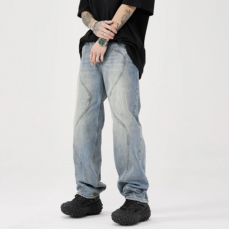 All-match wide-leg jeans men's American style high street pants summer ins national tide loose straight-leg pants
All-match wide-leg jeans men's American style high street pants summer ins national tide loose straight-leg pants