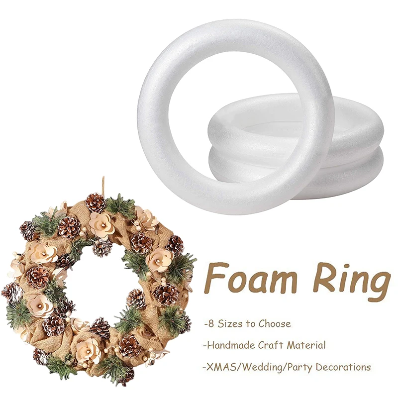 White Round Polystyrene Foam Ring For Christmas Crafts DIY Handmade Wreath Wedding Holidays Home Party Decoration
White Round Polystyrene Foam Ring For Christmas Crafts DIY Handmade Wreath Wedding Holidays Home Party Decoration