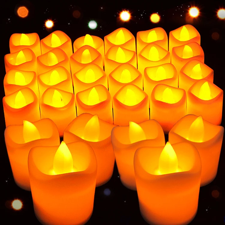 

1/2/4/8Pcs LED Candle Wave Port Battery Operated Fake Electric Candles Flameless Christmas Party Wedding Decoration Tealight