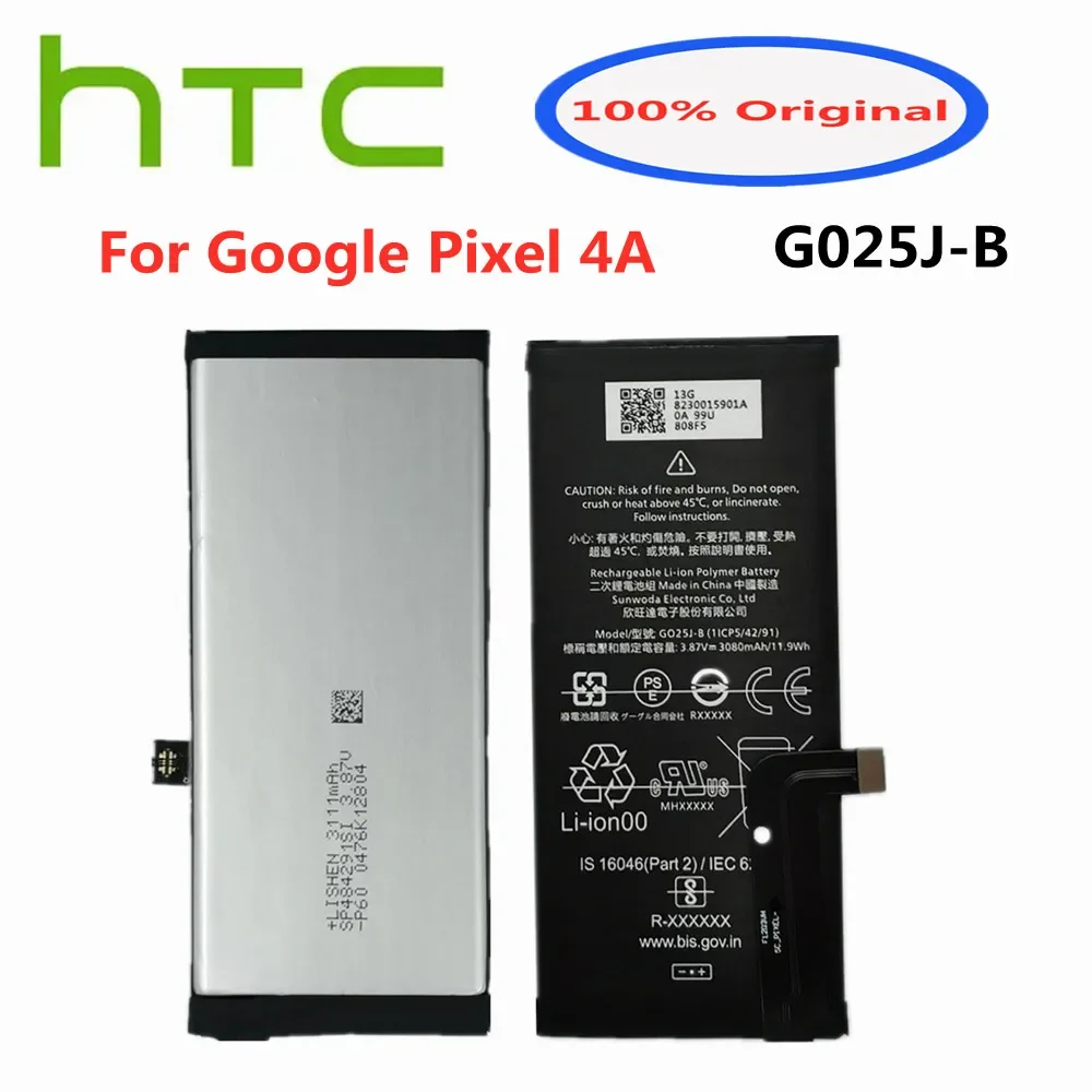 

Оригинальный аккумулятор G025JB на 3080 мАч для HTC Google Pixel 4A Pixel4A, аккумулятор для мобильного телефона, быстрая доставка