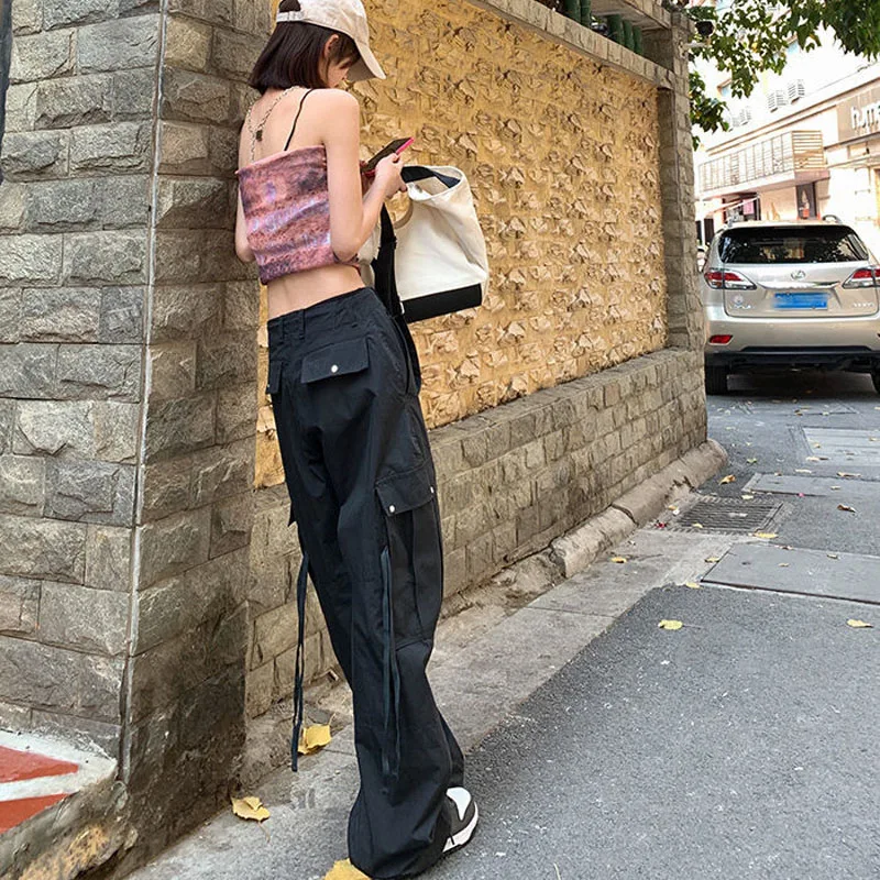 HOUZHOU Vintage Cargo Parachute Pants Women Y2k Streetwear Korean Fashion Techwear High Waist Black Trousers Casual Hippie 2023
HOUZHOU Vintage Cargo Parachute Pants Women Y2k Streetwear Korean Fashion Techwear High Waist Black Trousers Casual Hippie 2023