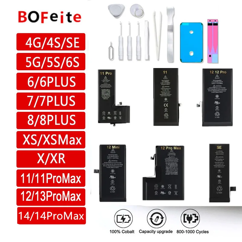 Original IC Phone Battery For iPhone X XR XS 11 12 13 Mini 14 Pro Promax Replacement Bateria For Apple 5 6 6S 6P 7 8PLUS
Original IC Phone Battery For iPhone X XR XS 11 12 13 Mini 14 Pro Promax Replacement Bateria For Apple 5 6 6S 6P 7 8PLUS