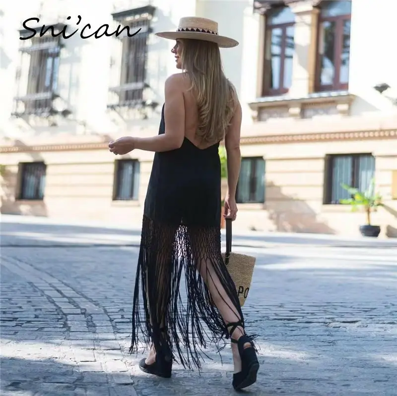 Solid Black Summer Sexy Dress Women Cross Halter Sleeveless Net Long Dresses Fashion Casual Holiday Vestidos Mujer Robe Femme
Solid Black Summer Sexy Dress Women Cross Halter Sleeveless Net Long Dresses Fashion Casual Holiday Vestidos Mujer Robe Femme