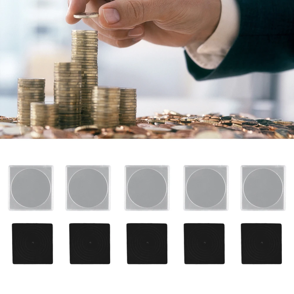20PCS Square Coin Capsules With Black Shims For Different Coin Sizes Transparent Adjustable Foam Liner Convenient For Storage
20PCS Square Coin Capsules With Black Shims For Different Coin Sizes Transparent Adjustable Foam Liner Convenient For Storage