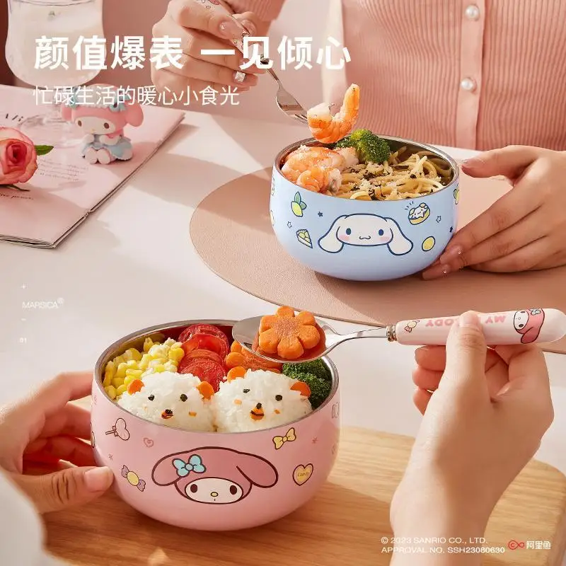 Sweet Sanrio Cinnamoroll Hello Kitty Kawaii Anime Rice Bowl Cute My Melody Children Plate Spoon Tableware Gifts Toys for Kids
Sweet Sanrio Cinnamoroll Hello Kitty Kawaii Anime Rice Bowl Cute My Melody Children Plate Spoon Tableware Gifts Toys for Kids