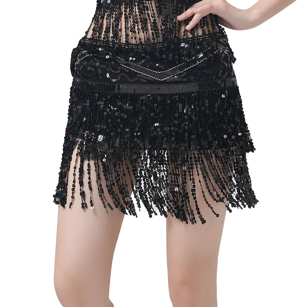 

Oriental Belly Dance Bellydance Women Waves Dancing Accessories sequin tassels fringe belt Waist Chain