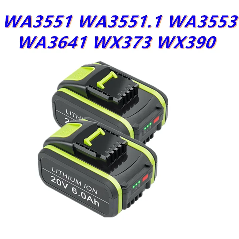 20V 6000mAh Lithium ion Replacement Rechargeable Battery for Worx WA3551 WA3553 WX390 WX176 WX550 WX386 WX373 WX290 WX800 WU268
20V 6000mAh Lithium ion Replacement Rechargeable Battery for Worx WA3551 WA3553 WX390 WX176 WX550 WX386 WX373 WX290 WX800 WU268