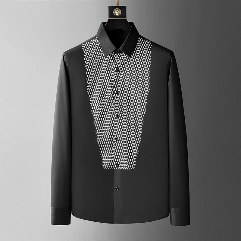 European luxury fashion court bead Print Long Sleeve Shirt Men's autumn new fashion brand top casual personalized shirt 
European luxury fashion court bead Print Long Sleeve Shirt Men's autumn new fashion brand top casual personalized shirt