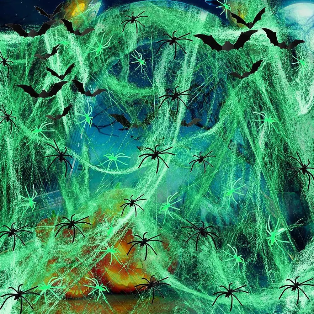 Halloween Glow In Dark Spider Web With 4 Spiders Halloween Decoration Cobwebs For Halloween Party Indoor Outdoor Supplies
Halloween Glow In Dark Spider Web With 4 Spiders Halloween Decoration Cobwebs For Halloween Party Indoor Outdoor Supplies
