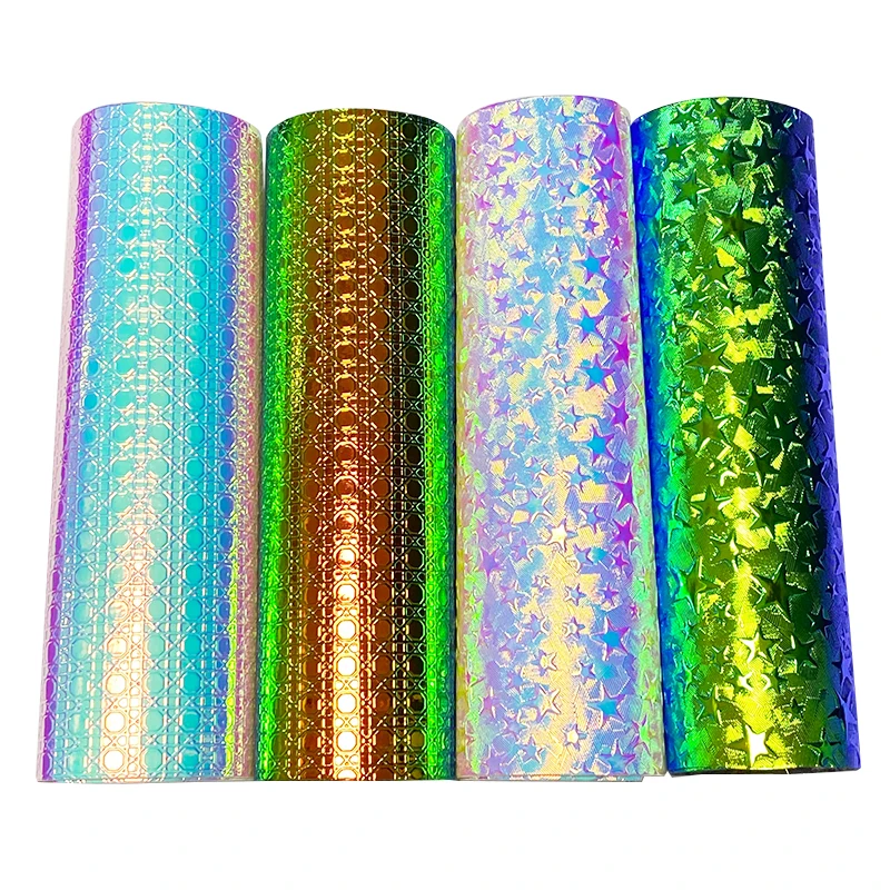 Star Pattern PU Faux Leather Fabric Sheet Holographic Dichroic Metallic Effect for Bag/Handbag/Decoration/Craft 46*135cm
Star Pattern PU Faux Leather Fabric Sheet Holographic Dichroic Metallic Effect for Bag/Handbag/Decoration/Craft 46*135cm