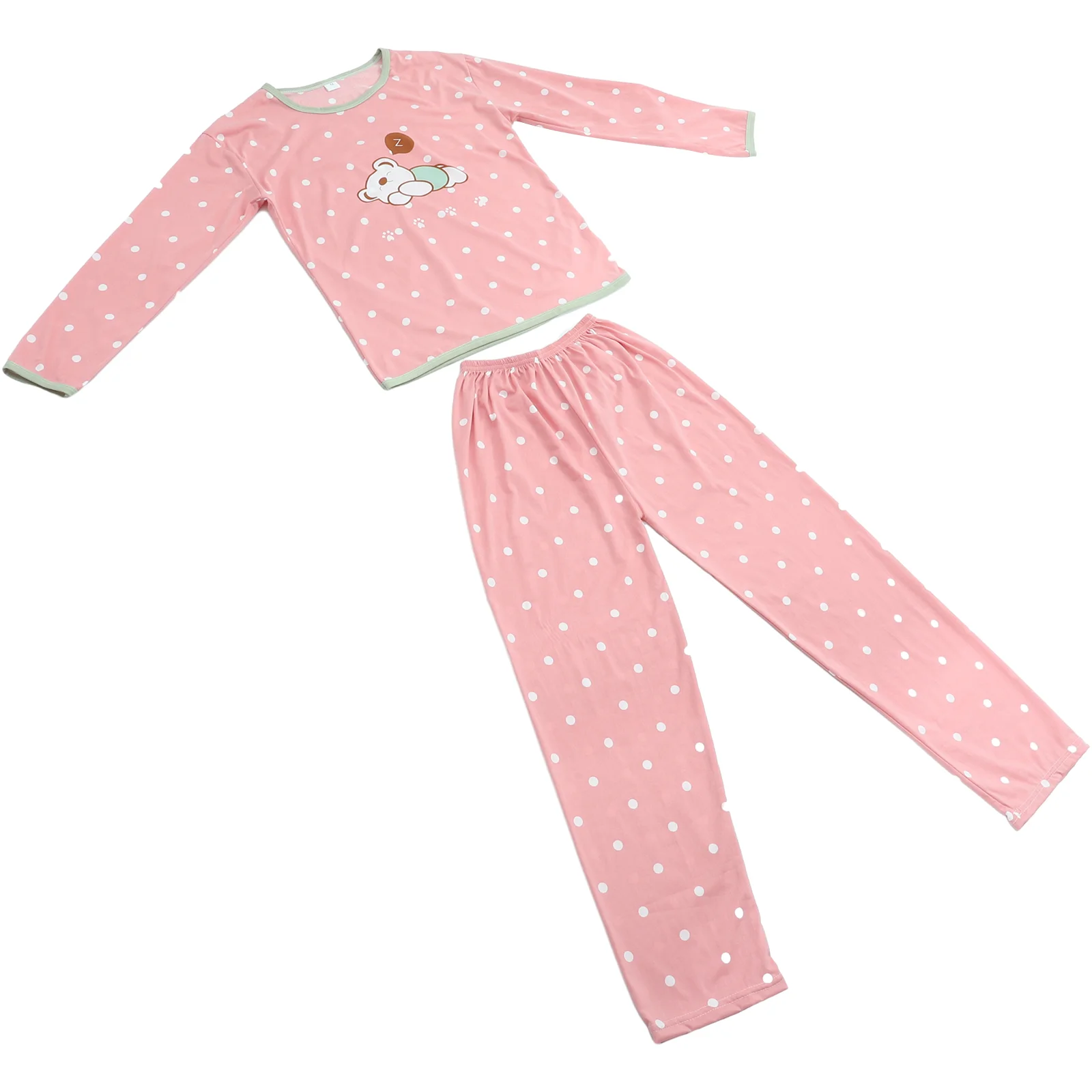 

Cartoon Long Sleeve Pajamas Set Autumn Nightwear Cotton Loungewear Homewear Suit for Women Size M (Sleeping Bear)
