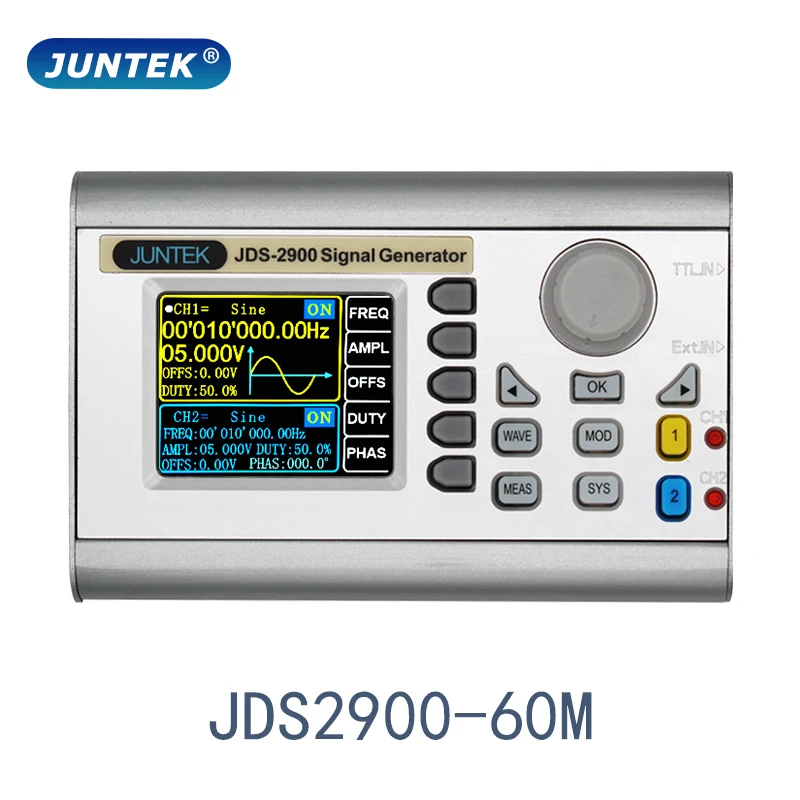 

JUNTEK JDS2900-60M 60MHz DDS Function Signal Generator Digital Control Dual-channel Frequency meter Arbitrary waveform generator