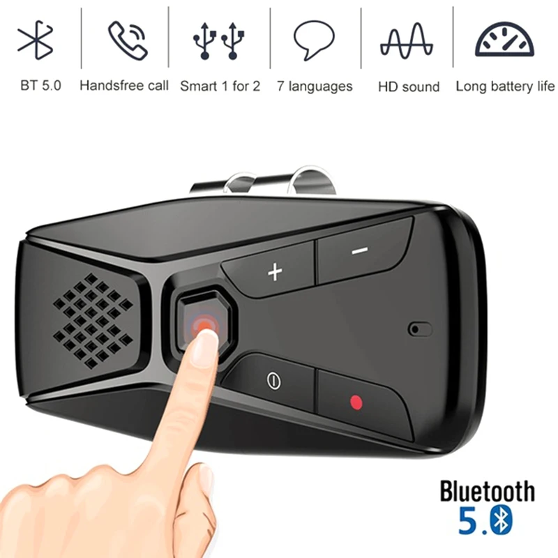 

Portable Bluetooth 5.0 Convenient Multifunctional Bestselling Car Gadgets Wireless Car Speakerphone Car Accessories Durable T823