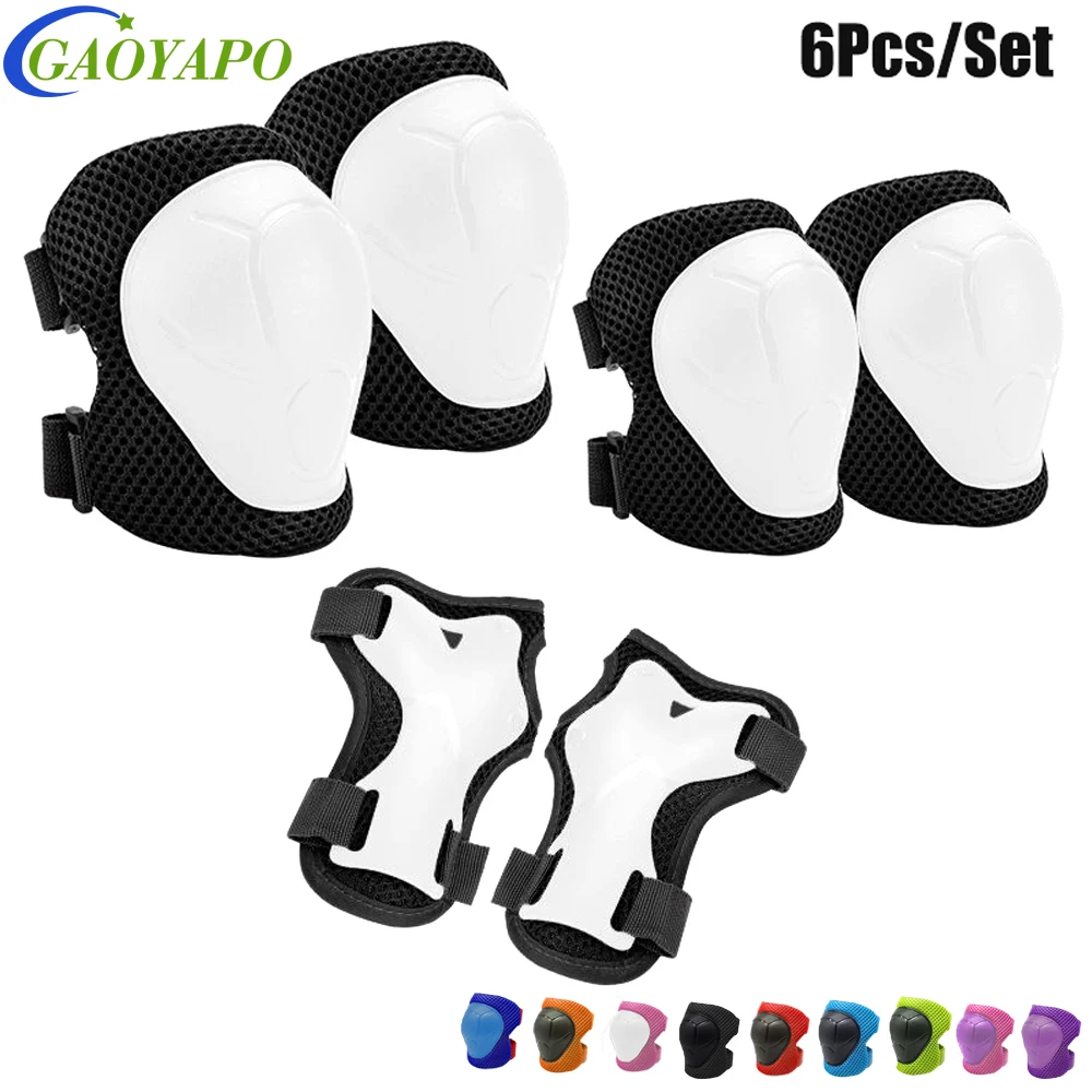 

6Pcs/Set Kids Protective Gear Set Knee Pads for Kids 3-7 Years Toddler Knee/Elbow Pads & Wrist Guards 3 in 1 for Skating Scooter