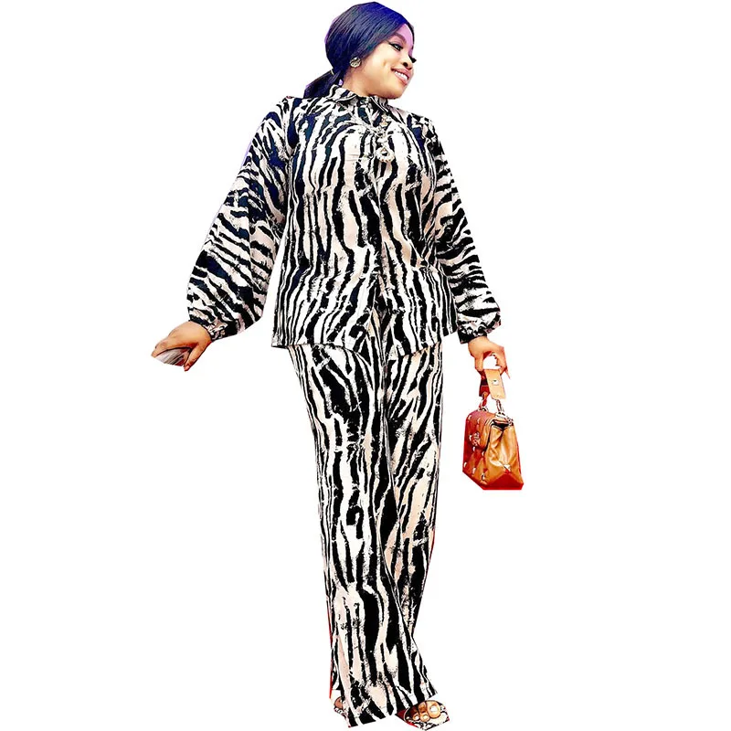 2 Piece Sets Women Outfit Long-sleeved Shirt + Trousers African Suit Fashion Black Printed Loose Button Casual Clothing Summer
2 Piece Sets Women Outfit Long-sleeved Shirt + Trousers African Suit Fashion Black Printed Loose Button Casual Clothing Summer