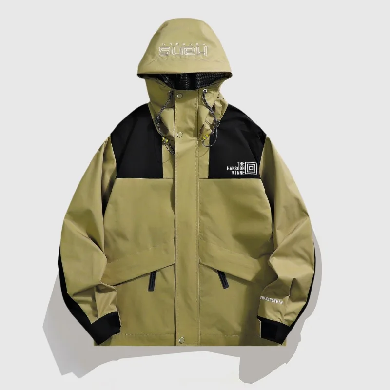 Mens Fashion Patchwork Color Contrast Hooded Jacket Spring and Autumn Letter Embroidery Cargo Jackets Streetwear Coats Men
Mens Fashion Patchwork Color Contrast Hooded Jacket Spring and Autumn Letter Embroidery Cargo Jackets Streetwear Coats Men