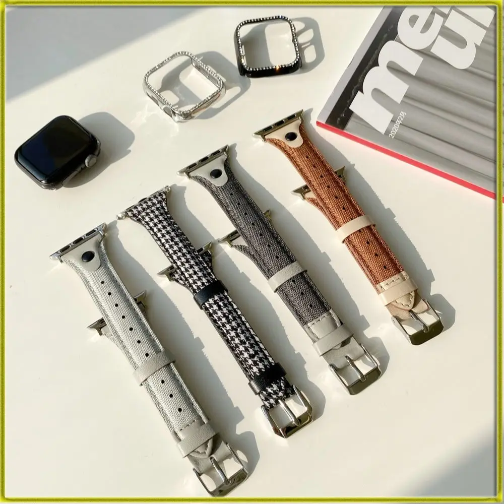 Watch Bracelet Brand New Watch Strap for Apple Watch iwatch123456se Houndstooth Canvas Watch Band Leather Design Strap
Watch Bracelet Brand New Watch Strap for Apple Watch iwatch123456se Houndstooth Canvas Watch Band Leather Design Strap