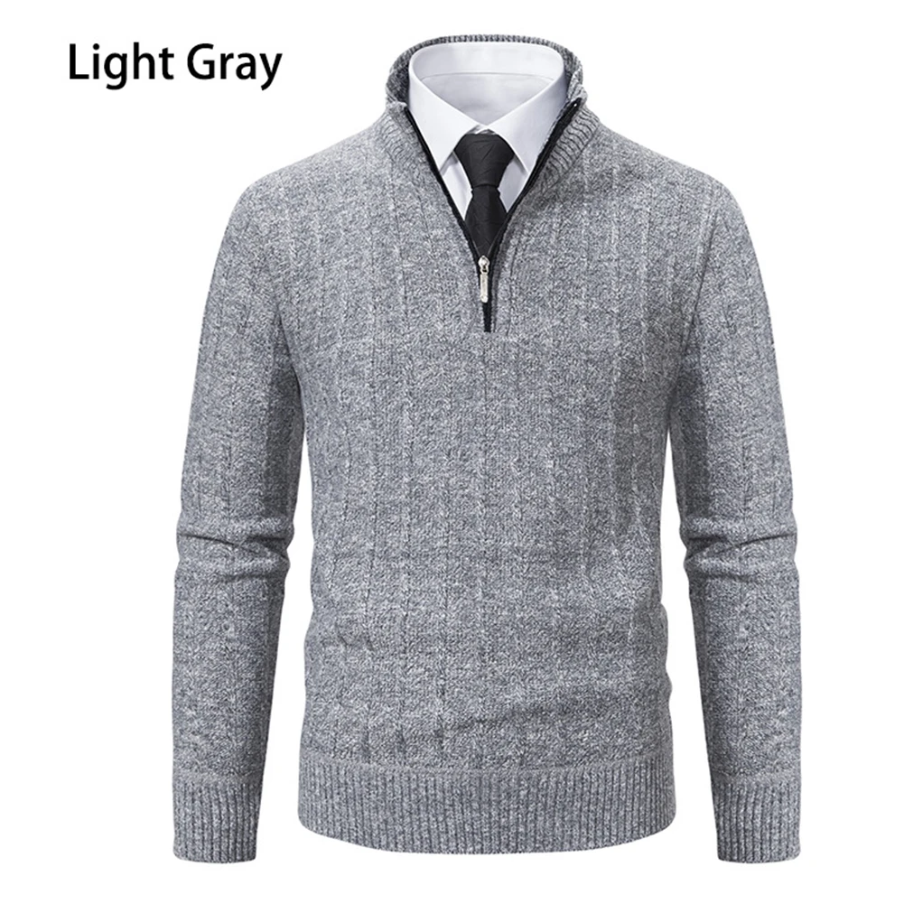 Stay Cozy and Fashionable with this Men's Casual Business Sweater Striped Texture Stand Collar Warm Fleece Knitwear
Stay Cozy and Fashionable with this Men's Casual Business Sweater Striped Texture Stand Collar Warm Fleece Knitwear