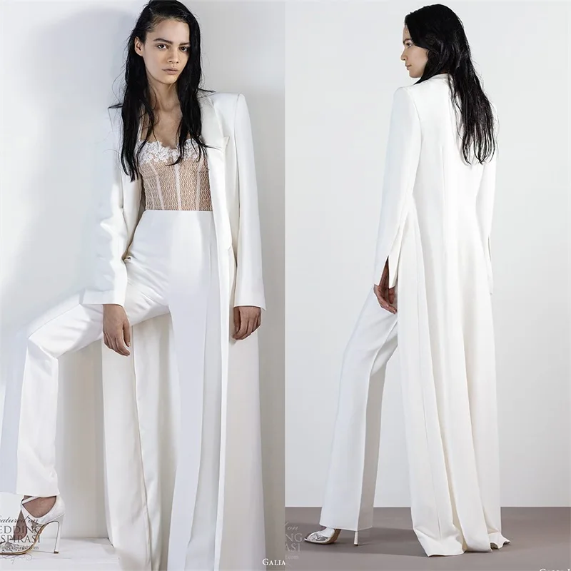 White Elegant Women Suits Set For Wedding Long Blazer+Pants 2 Pieces Party Prom Dress Gown Young Girl Jacket Custom Made
White Elegant Women Suits Set For Wedding Long Blazer+Pants 2 Pieces Party Prom Dress Gown Young Girl Jacket Custom Made