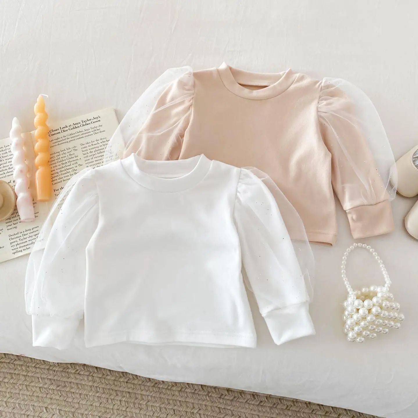 2024 Infant Spring Tops Girl Baby Fashion Princess Mesh Puff Sleeves Bottoming Shirt Children Solid Cotton T-shirt Kid Clothes
2024 Infant Spring Tops Girl Baby Fashion Princess Mesh Puff Sleeves Bottoming Shirt Children Solid Cotton T-shirt Kid Clothes