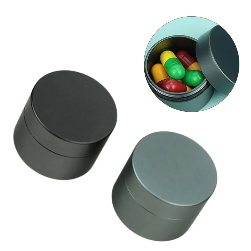 

1pc Mini Waterproof Stainless Steel Sealing Bottle Outdoor EDC Survival Pill Box Container Casule Pill Bottle Tank Case