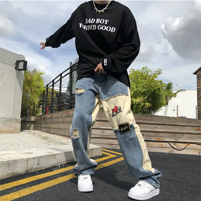 Heart-shaped Trousers for Men Blue Jeans Ripped Casual Pants Denim Streetwear Trendyol Y2k Women's Baggy Embroidered Print Man
Heart-shaped Trousers for Men Blue Jeans Ripped Casual Pants Denim Streetwear Trendyol Y2k Women's Baggy Embroidered Print Man