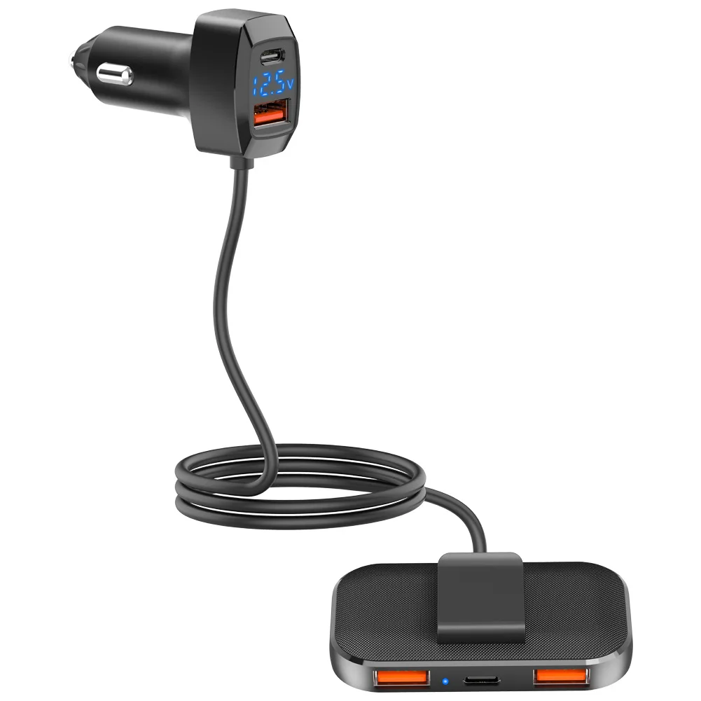 Car expansion mobile phone charger super fast charging 31W voltage digital display, one drag five front and rear charging
Car expansion mobile phone charger super fast charging 31W voltage digital display, one drag five front and rear charging