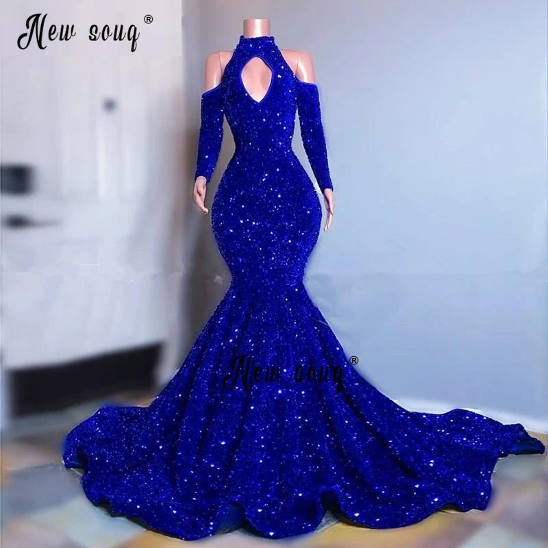 Royal Blue Off Shoulder Glitter Sequin Velvet Mermaid Evening Gown Long Sleeve Prom Dress Plus Size Robe De Soirée
Royal Blue Off Shoulder Glitter Sequin Velvet Mermaid Evening Gown Long Sleeve Prom Dress Plus Size Robe De Soirée