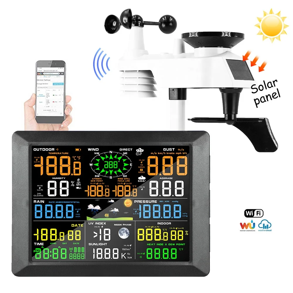 Weather Station Wifi + UV Index Type RTS 9 In 1 Big Screen Indoor and WIFI Connect Outdoor Sensor on Sale Weather Station
Weather Station Wifi + UV Index Type RTS 9 In 1 Big Screen Indoor and WIFI Connect Outdoor Sensor on Sale Weather Station