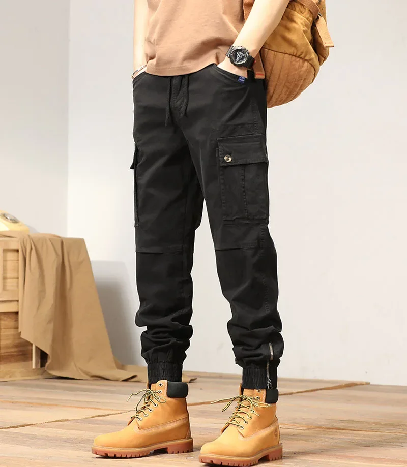 

New Cargo Pants Men High Quality Multi-Pockets Outdoor Hiking Camping Trousers 97.5% Cotton Slim Fit Joggers Streetwear MY999