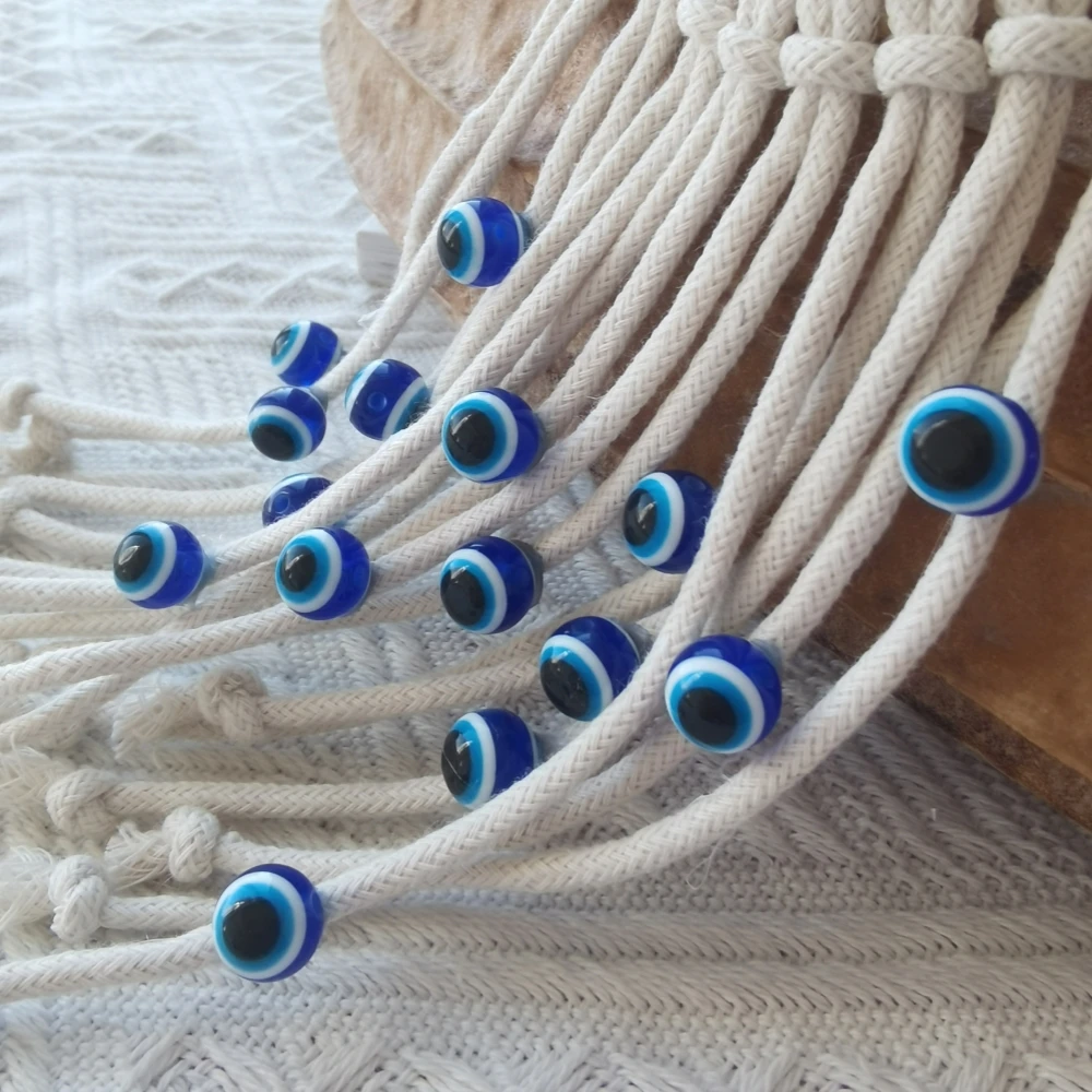 Turkish Evil Eye Macramé Wall Hanging - Protective Cotton Tapestry for Home 6 S1e573e12c18942cf9073b90a9c50b5e91