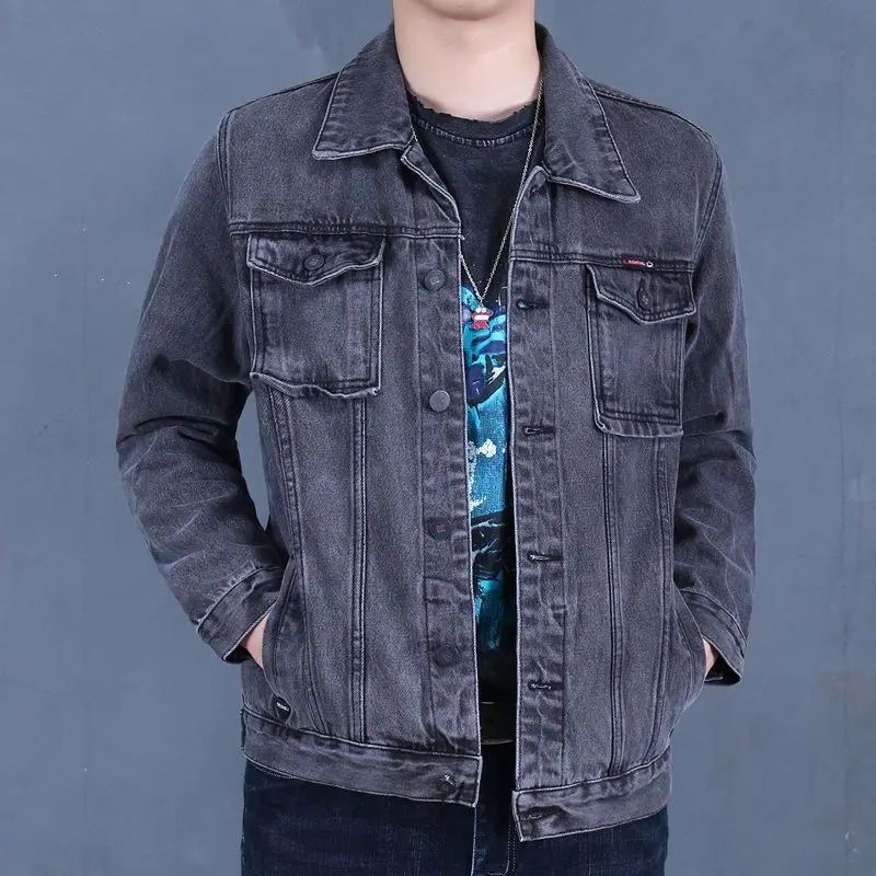 Denim Jackets Man Wide Shoulders Gray Jeans Coat for Men Autumn Aesthetic Branded Elatic Loose Cowboy Japanese Worn Fast Delvery
Denim Jackets Man Wide Shoulders Gray Jeans Coat for Men Autumn Aesthetic Branded Elatic Loose Cowboy Japanese Worn Fast Delvery