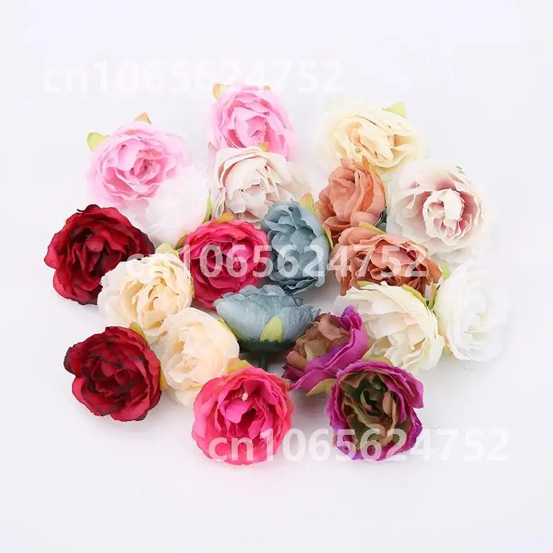 

10 Artificial Flowers Head Silk Peony Fake Flowers For Home Room Wedding Decoration DIY Wreath Gift Scrapbooking Craft - 4cm PCs