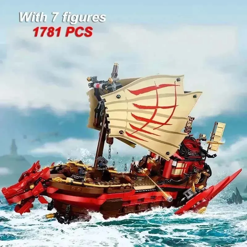 MOC Ninjago Movie Destiny Bounty Ship Bricks Toys X19007 MOC Ninjago Movie Destiny Bounty Ship Bricks Toys X19007