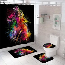 Colorful Leopard Black Shower Curtain Flannel Soft Bathroom Mat Set Polyester Animal Bath Screen Toilet Lid Cover WC Accessories
Colorful Leopard Black Shower Curtain Flannel Soft Bathroom Mat Set Polyester Animal Bath Screen Toilet Lid Cover WC Accessories