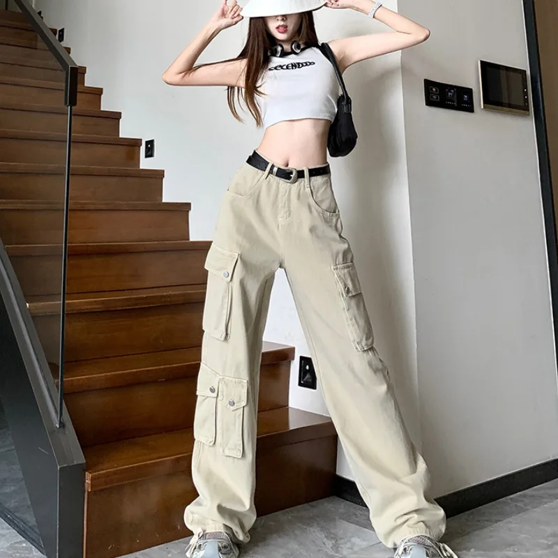 Женские винтажные брюки-карго бежевого и абрикосового цвета, модные прямые брюки с множеством карманов, уличные мешковатые брюки с широкими штанинами Y2K
Женские винтажные брюки-карго бежевого и абрикосового цвета, модные прямые брюки с множеством карманов, уличные мешковатые брюки с широкими штанинами Y2K