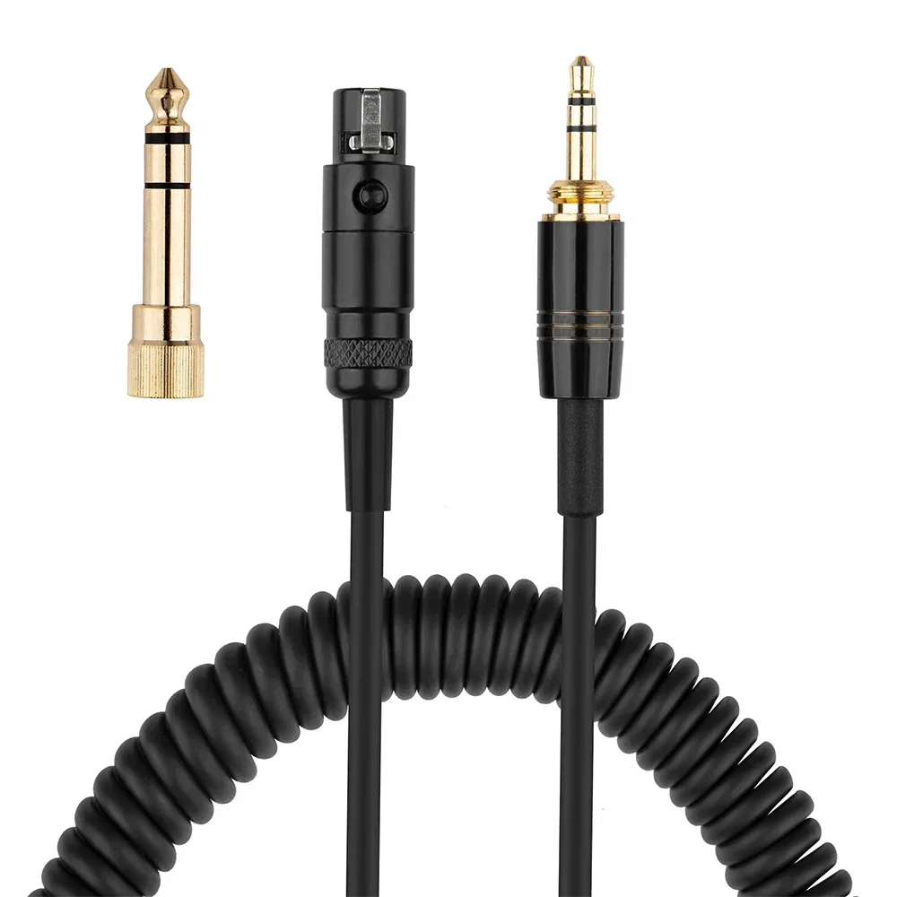 

6.35mm Mini XLR OFC Spring Coiled Replacement Stereo Audio Cable Extension Cord Wire For iSK HP-980 HD-9999 Headphones