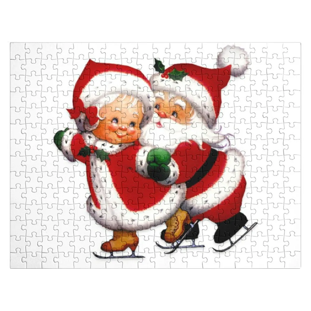 

Santa And Mrs. Claus Ice SkatingJigsaw Puzzle Customized Kids Gift Wooden Puzzle Adults Puzzle Works Of Art Puzzle Game