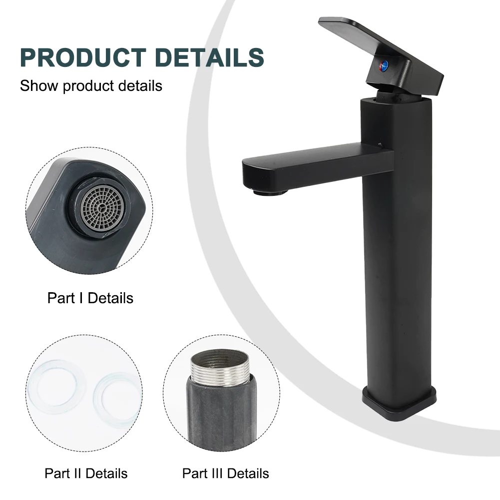 Basin Faucet Black Cold And Hot Water Mixer Bathroom Sink Faucet Stainless Steel Basin Faucets Single Hole Tapware
Basin Faucet Black Cold And Hot Water Mixer Bathroom Sink Faucet Stainless Steel Basin Faucets Single Hole Tapware