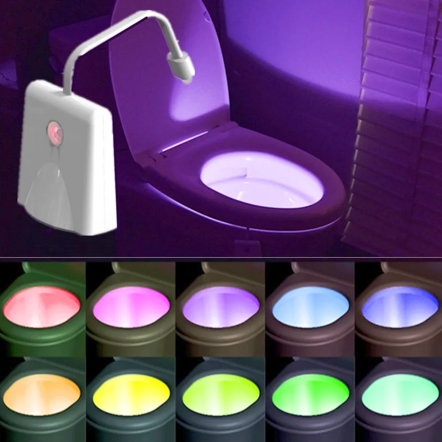

Smart PIR Motion Sensor Toilet Seat Night Light 10 Colors Waterproof Backlight For Toilet Bowl LED Lamp WC Toilet Light 500mAH