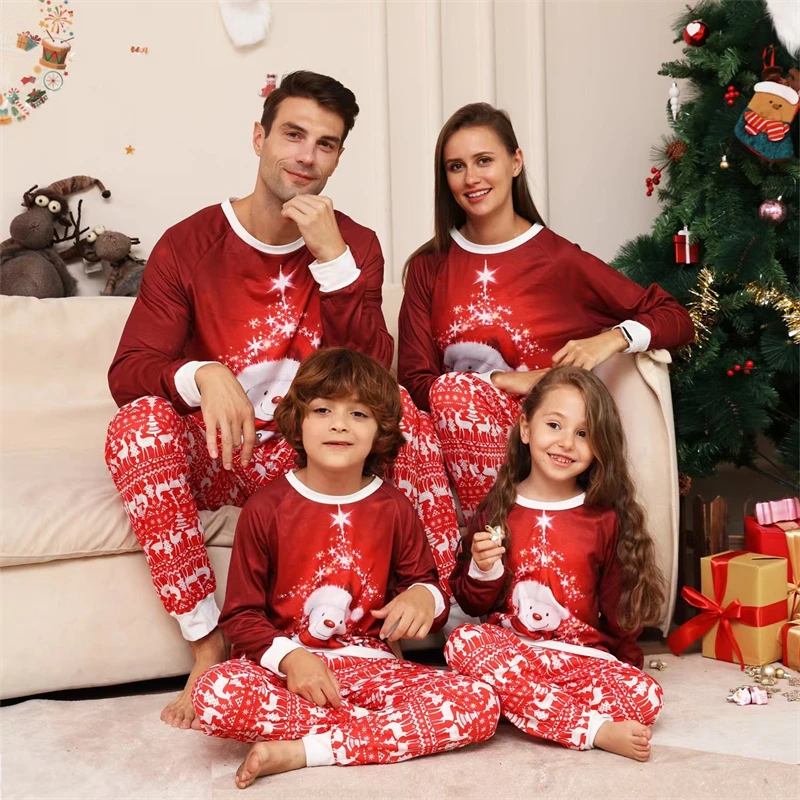 

2023 Christmas Family Matching Outfits Snowman Father Mother Kids Pajamas Sets Daddy Mommy and Me Xmas Pj's Clothes Family Look