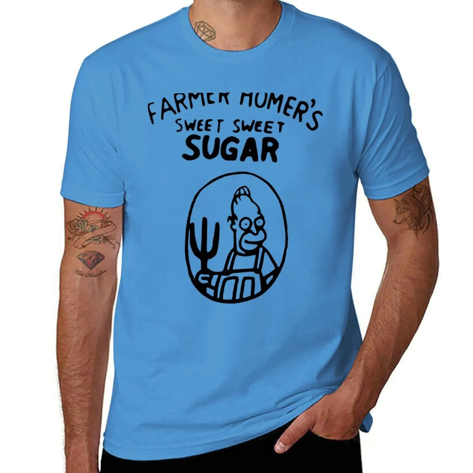 

New Farmer Homer&x27;s Sweet Sweet Sugar T-Shirt custom t shirts summer top black t shirts mens graphic t-shirts