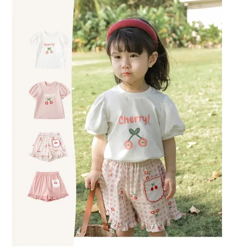 Children Clothing Set Girl Summer New Baby Cute Print Lace Hem embroidery Clothing Sets Toddler Loungewear Cotton Tshirt shorts
Children Clothing Set Girl Summer New Baby Cute Print Lace Hem embroidery Clothing Sets Toddler Loungewear Cotton Tshirt shorts