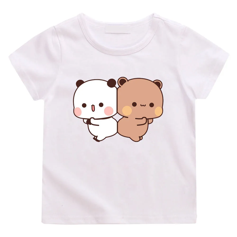 

Panda Bear Bubu and Dudu Printed Graphic Anime T-shirts Kawaii Comic Tshirt Boys/girl 100% Cotton Short Sleeve Cartoon Tee-shirt