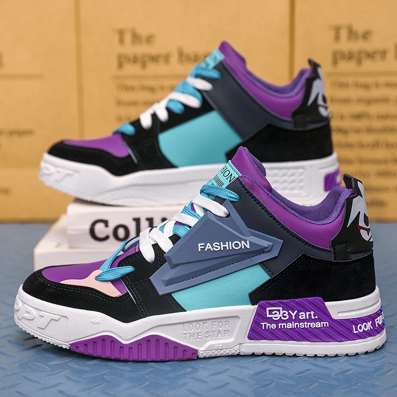 Street Purple Men Vulcanized Shoes Platform Man Leather Sneakers Comfort Anti-slip Men Designer Sneakers Zapatillas De Hombre
Street Purple Men Vulcanized Shoes Platform Man Leather Sneakers Comfort Anti-slip Men Designer Sneakers Zapatillas De Hombre