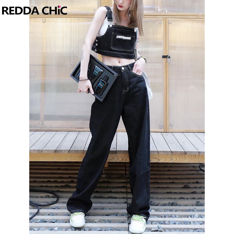 ReddaChic Denim 2-Piece Set Women Tank Top & Female Jumpsuit Sleeveless Bib Overalls Black Emo Streetwear Goth Grunge Y2k Cloth
ReddaChic Denim 2-Piece Set Women Tank Top & Female Jumpsuit Sleeveless Bib Overalls Black Emo Streetwear Goth Grunge Y2k Cloth