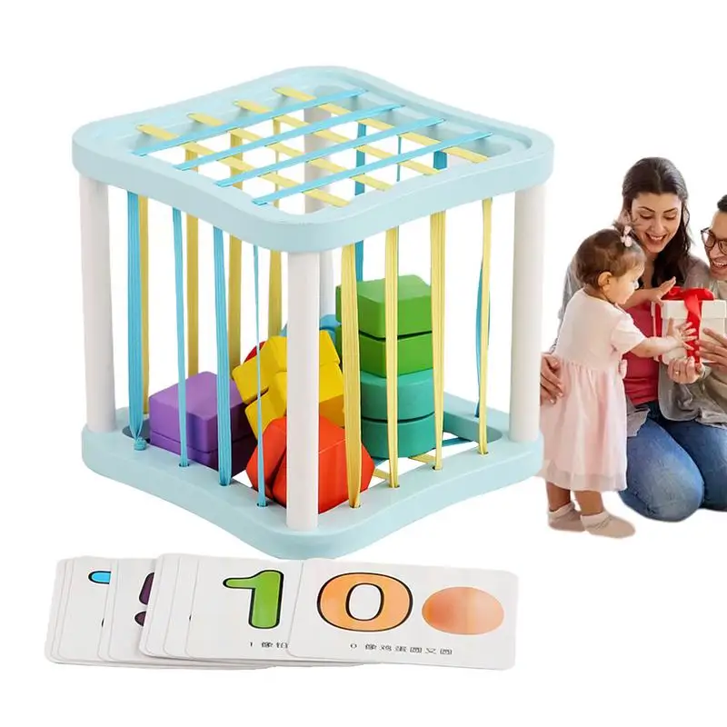 

Монтессори, форма, сортировочный куб, Штабелируемая цветная обучающая игрушка с 10 картами, Игрушки для раннего развития для маленьких девочек и мальчиков